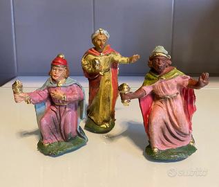 Statuine presepe Re magi vintage