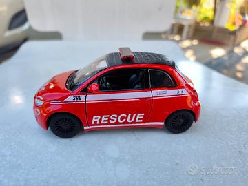 fiat 500e modellino 1:28 Rescue diecast