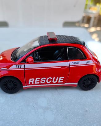 fiat 500e modellino 1:28 Rescue diecast