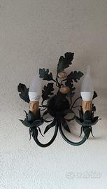 Coppia applique rustiche (foglie + ghiande)