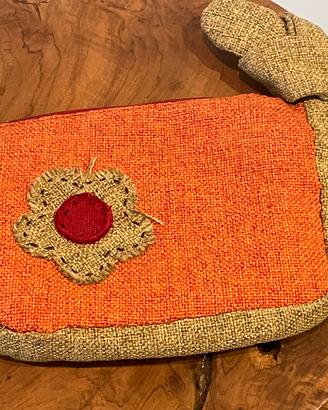 Thun pochette astuccio tela grezza con ciondolo