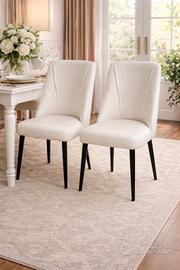 set 2 sedie bianche in velluto 