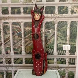 STATUA DI GATTO IN LEGNO 