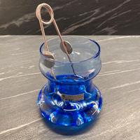 Secchiello ghiaccio vintage vetro azzurro