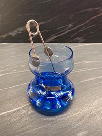 Secchiello ghiaccio vintage vetro azzurro