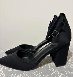 Scarpe con tacco doppio in lycra - n.39 - 10 cm