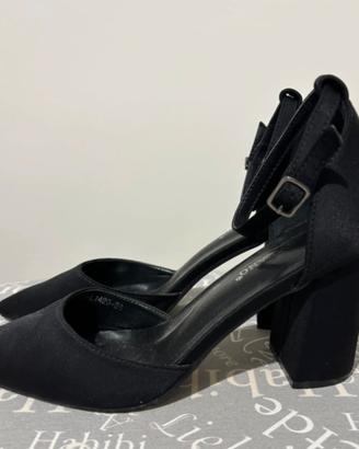 Scarpe con tacco doppio in lycra - n.39 - 10 cm