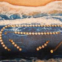 Parure acciaio gold tipo Swarowski 