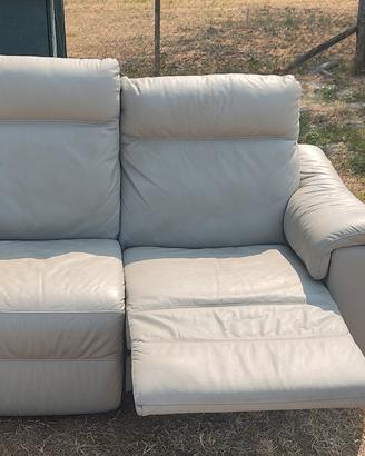 Divano 2 Posti in Pelle con Recliner Manuale