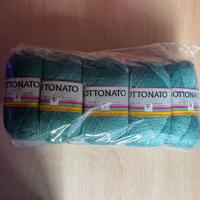 Set 10 gomitoli di lana verde melange