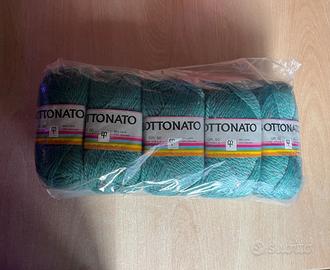 Set 10 gomitoli di lana verde melange