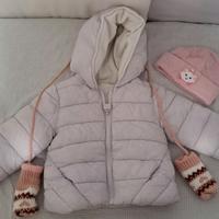 Giubbotto cappello e guanti bambina 9-12 mesi