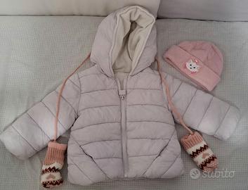 Giubbotto cappello e guanti bambina 9-12 mesi