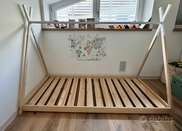 Letto tenda in legno 90x190