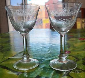 set 2 bicchieri vintage cristallo