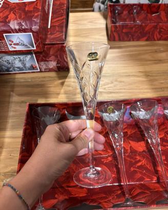 6 Calici flutes criatallo al piombo 24%