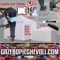 Gazebo 3x3 bianco pieghevole certificato eventi pv