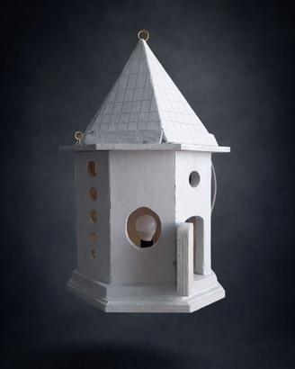 Lanterna casetta in legno con luce