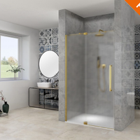 Porta Doccia a Battente Oro Sp 100xH200 Cristallo