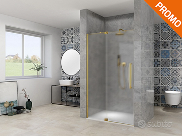 Porta Doccia a Battente Oro Sp 100xH200 Cristallo