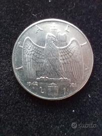 moneta da 1 lira conio 1942