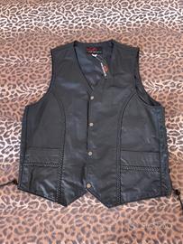 Gilet da moto in pelle Pak Sports  NUOVO 
