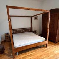 Letto a baldacchino in teak massello – Matrimonial