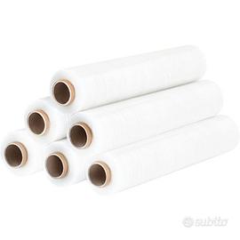 6 BOBINE FILM ESTENSIBILE BIANCO PELLICOLE DA 2,2