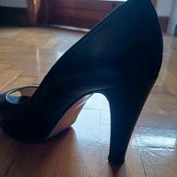 Scarpe décolleté donna vera pelle  blu