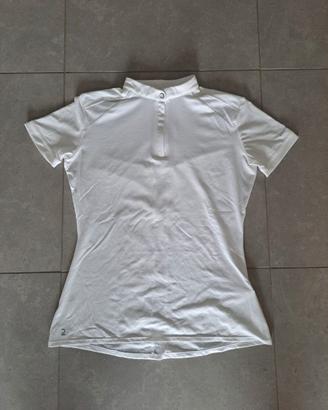 Maglietta Equitazione da gara bianca Decathlon