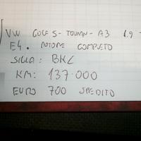 Motore completo vw golf 5-touran-a3 1.9 tdi e4