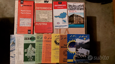 Vecchie carte autostradali e mappe di città