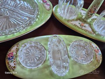 set da tavolo in limoge dipinto a mano anni 70