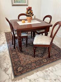 Tavolo allungabile vintage con sedie