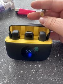 Microfono Lavalier Wireless,Mini Microfono Vlog