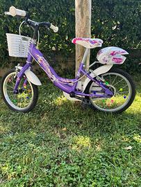 Bicicletta bambina viola 14 pollici