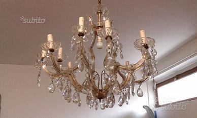 Grande lampadario d'epoca cristallo maria teresa