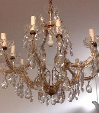 Grande lampadario d'epoca cristallo maria teresa