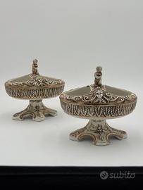 Coppia di posaceneri in porcellana Capodimonte