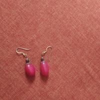 Orecchini donna con pietra rosso e oro