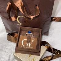 Anello Gioielli di Valenza oro bianco 18kt e zaff