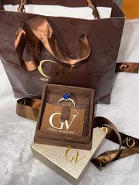 Anello Gioielli di Valenza oro bianco 18kt e zaff