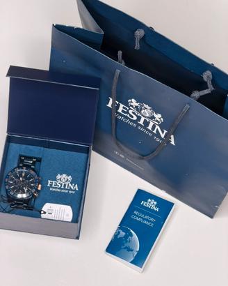 Festina Crono Ceramica Nero/Oro Rosa - FULL SET