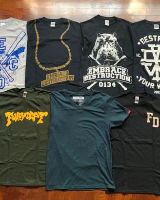 Set 7 t-shirts uomo SMALL VANS bands hardcore
