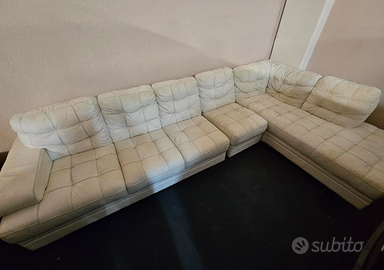Divano da salotto in pelle 7 posti