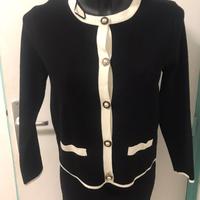 ZARA CARDIGAN NERO CON BOTTONI GIOIELLO TG M