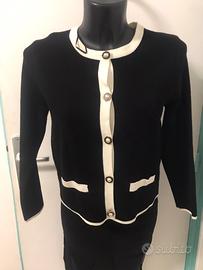 ZARA CARDIGAN NERO CON BOTTONI GIOIELLO TG M