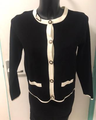 ZARA CARDIGAN NERO CON BOTTONI GIOIELLO TG M