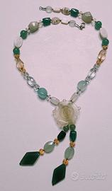 Collana stile Lariat con pietre dure naturali