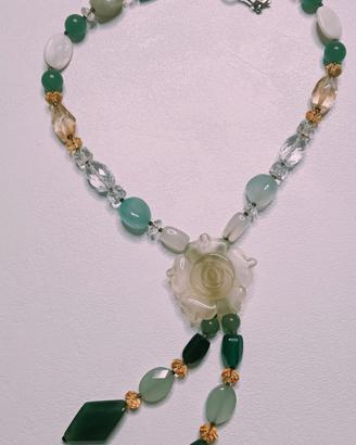 Collana stile Lariat con pietre dure naturali